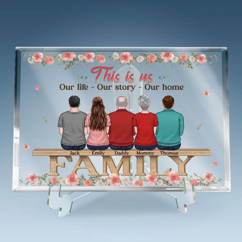 Custom Name Family Story Gifts - Personalized Shaped Acrylic Plaque