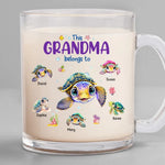 Custom Name Sea Turtle Gifts for Grandma - Personalized Glass Mug