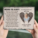 Custom Photo Memorial Angel Decor - Personalized Stone With Stand