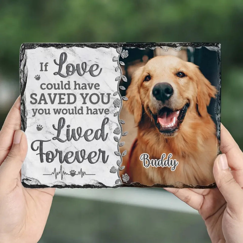 Custom Pet Photo Memorial Dog Tribute - Personalized Stone With Stand