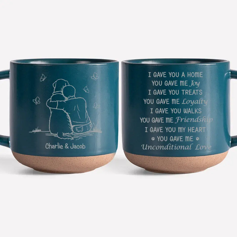 You Gave Me Unconditional Love - Memorial Personalized Custom Pottery Mug - Sympathy Gift For Pet Owners, Pet Lovers