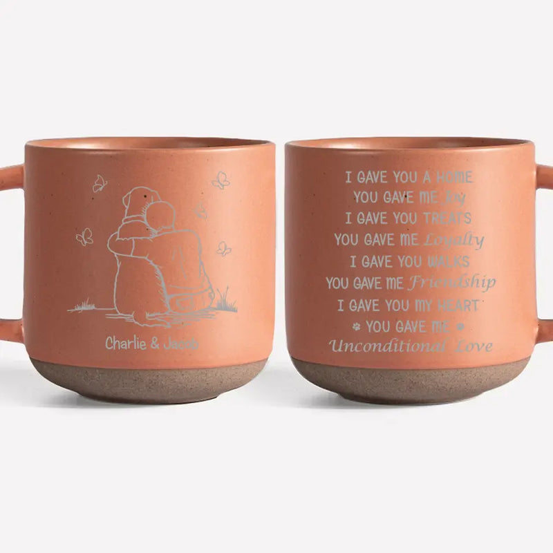 You Gave Me Unconditional Love - Memorial Personalized Custom Pottery Mug - Sympathy Gift For Pet Owners, Pet Lovers
