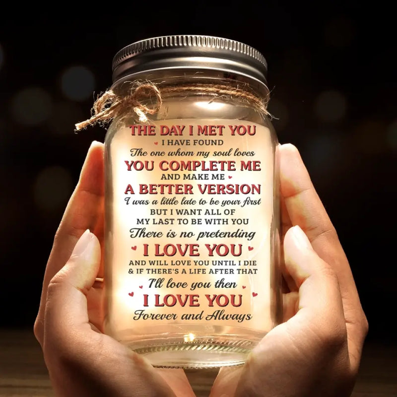 Custom Name Romantic Couple Gifts - Personalized Mason Jar Light