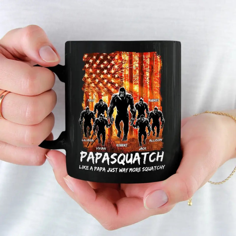 Custom Name Sasquatch Papa Gifts for Dad - Personalized Mug