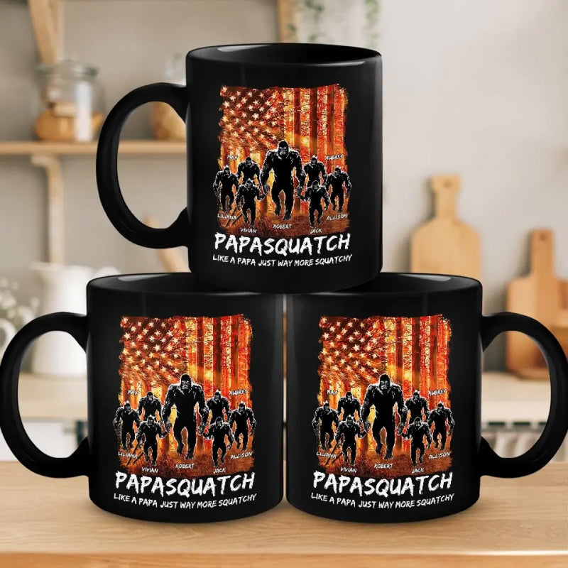 Custom Name Sasquatch Papa Gifts for Dad - Personalized Mug