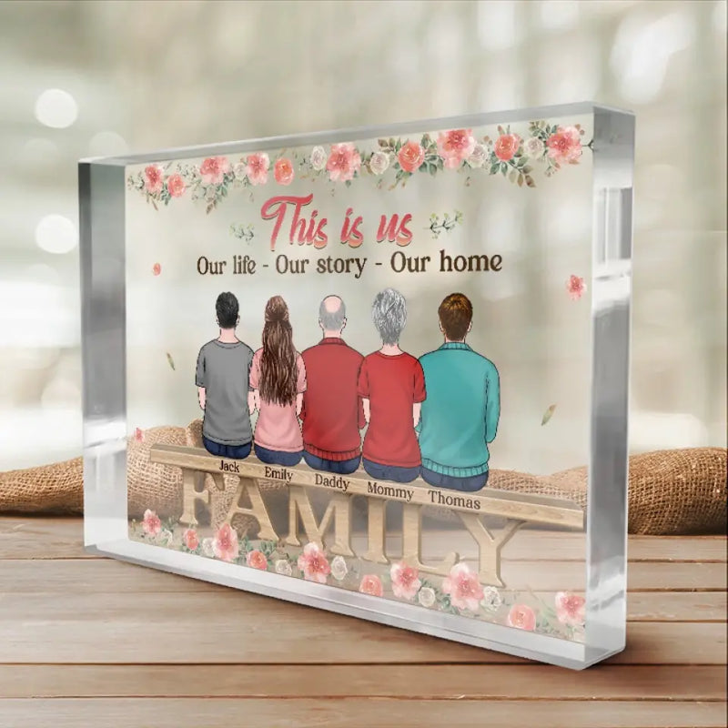 Custom Name Family Story Gifts - Personalized Shaped Acrylic Plaque
