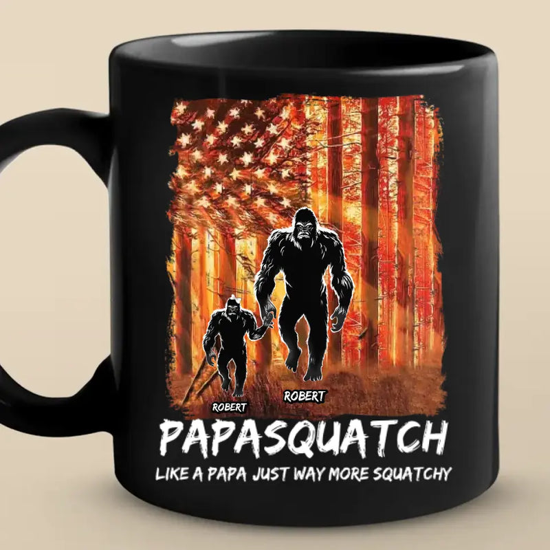 Custom Name Sasquatch Papa Gifts for Dad - Personalized Mug
