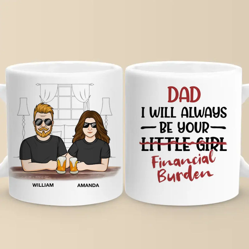 Custom Name Funny Father Daughter Gifts - Personalized Mugs