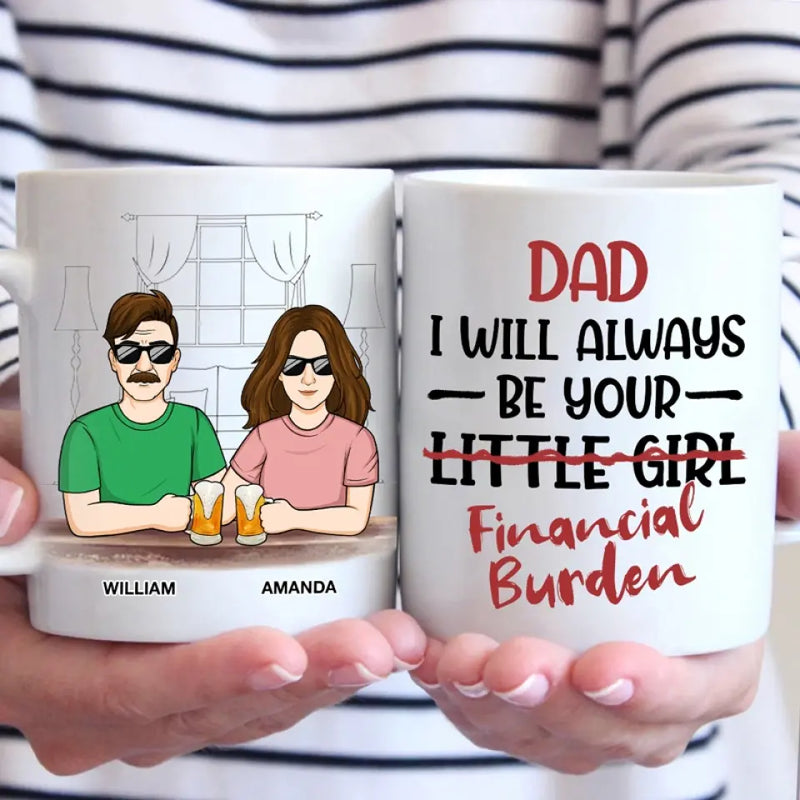 Custom Name Funny Father Daughter Gifts - Personalized Mugs