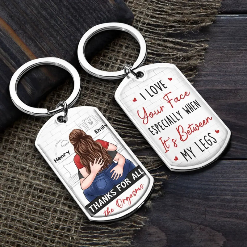 Custom Name Funny Naughty Couple Gifts - Personalized Keychain