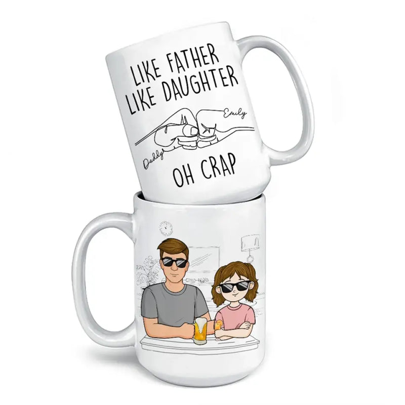 Custom Name Funny Father Daughter Gifts - Personalized Mugs