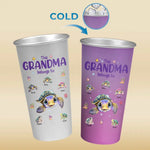 Custom Name Sea Turtle Gifts for Grandma - Personalized Aluminum Changing Color Cup