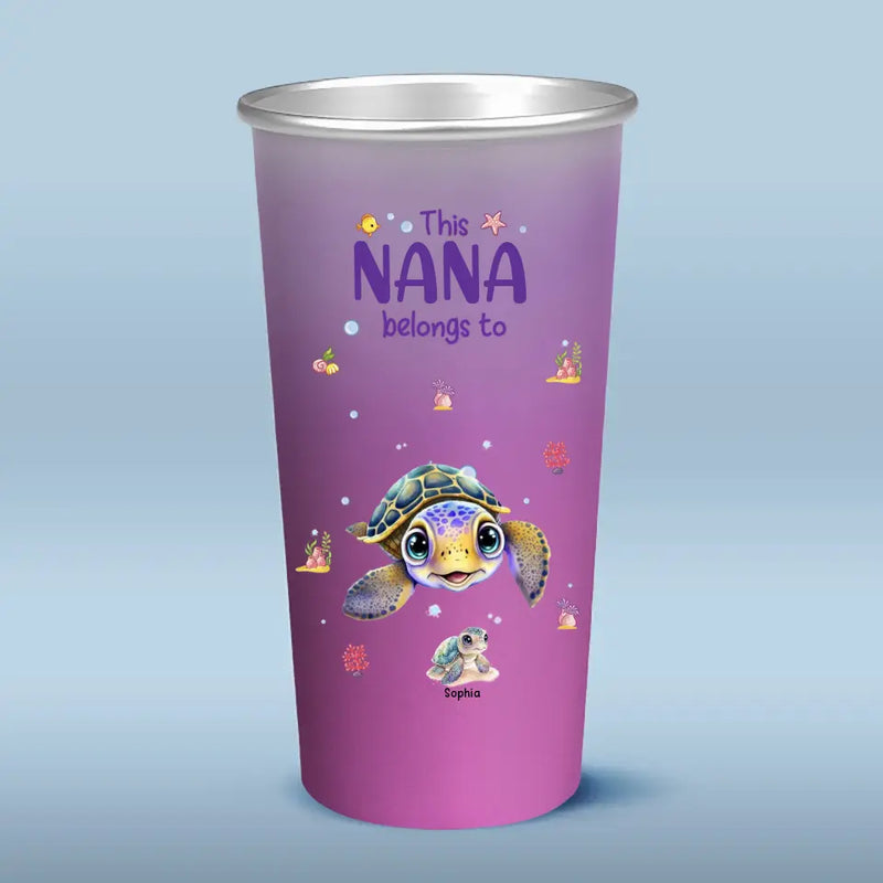 Custom Name Sea Turtle Gifts for Grandma - Personalized Aluminum Changing Color Cup