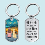 Custom Name Girl and Dog Bond Gifts - Personalized Keychain