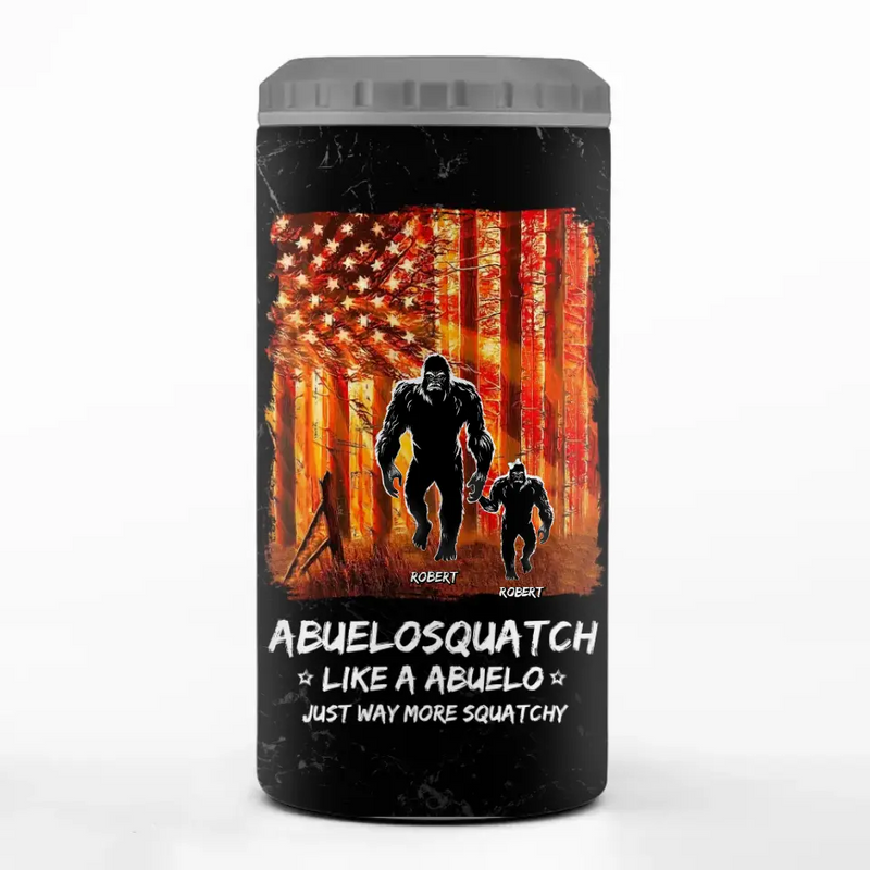 Custom Name Papa Sasquatch Gifts for Dads - Personalized Can Cooler