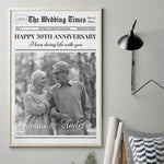 Custom Photo 30th Anniversary Newspaper Gifts for Couples - Personalized Poster