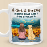 Custom Name Girl and Dog Bond Gifts for Dog Lovers - Personalized Mugs