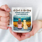 Custom Name Girl and Dog Bond Gifts for Dog Lovers - Personalized Mugs