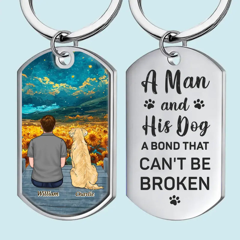 Custom Name Girl and Dog Bond Gifts - Personalized Keychain