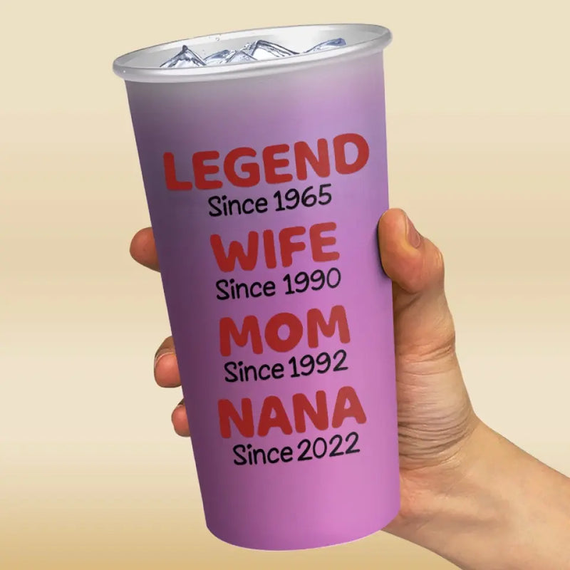 Custom Name Family Role Gifts for Mom - Personalized Aluminum Changing Color Cup
