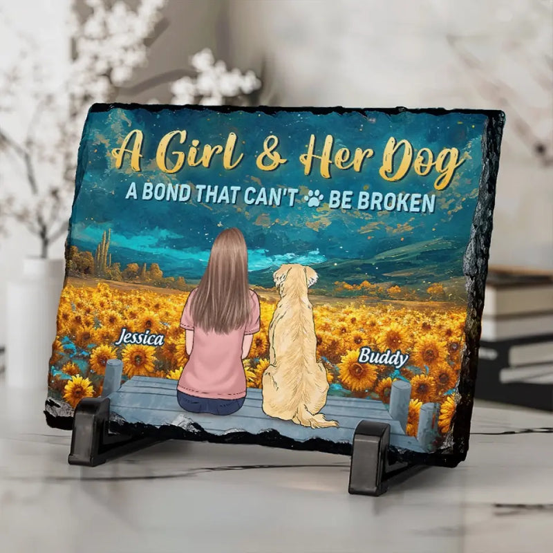 Our Perfect Companions Never Have Fewer Than Four Feet - Memorial Personalized Custom Rectangle Shaped Stone With Stand - Sympathy Gift For Pet Owners, Pet Lovers