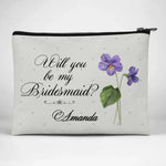 Custom Name Bridesmaid Proposal Gifts - Personalized Cosmetic Bag