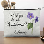 Custom Name Bridesmaid Proposal Gifts - Personalized Cosmetic Bag