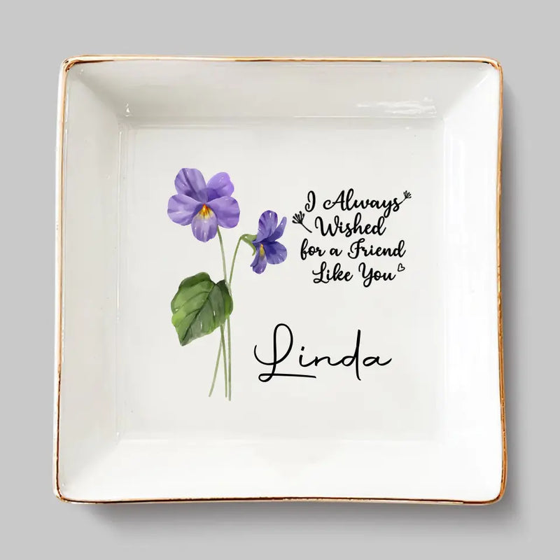 Custom Name Friendship Gifts for Best Friend - Personalized Jewelry Dish