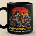 Custom Name Papasquatch Family Gifts for Papa - Personalized Mugs