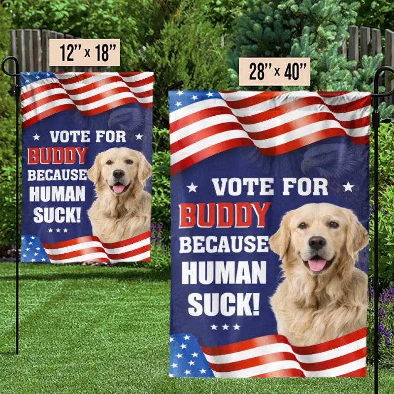 Funny Golden Retriever Vote for Buddy Gifts - Flag