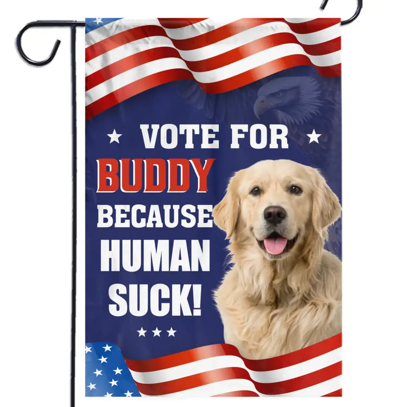 Funny Golden Retriever Vote for Buddy Gifts - Flag