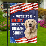 Funny Golden Retriever Vote for Buddy Gifts - Flag