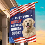 Funny Golden Retriever Vote for Buddy Gifts - Flag