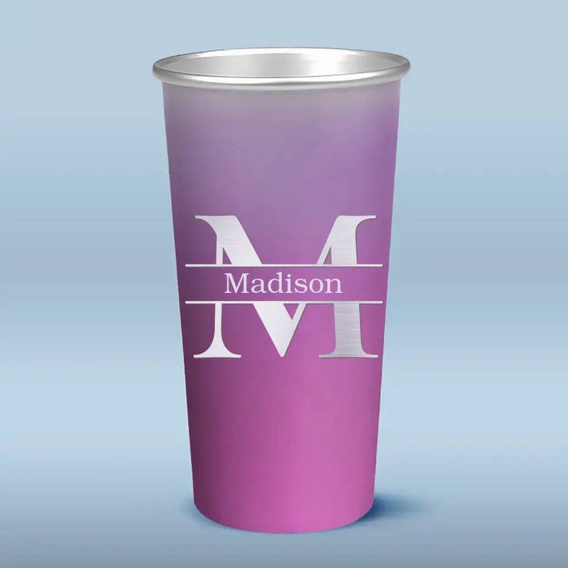 Custom Name Monogram Gift - Personalized Aluminum Changing Color Cup