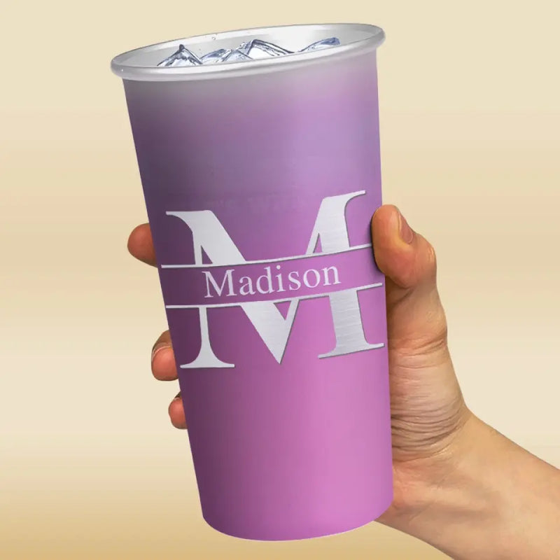 Custom Name Monogram Gift - Personalized Aluminum Changing Color Cup