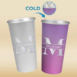 Custom Name Monogram Gift - Personalized Aluminum Changing Color Cup