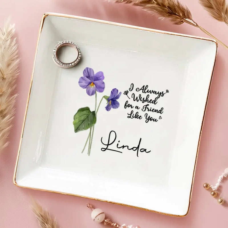 Custom Name Friendship Gifts for Best Friend - Personalized Jewelry Dish