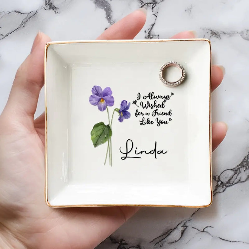 Custom Name Friendship Gifts for Best Friend - Personalized Jewelry Dish