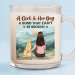 Custom Name Girl and Dog Gifts - Personalized Glass Mug