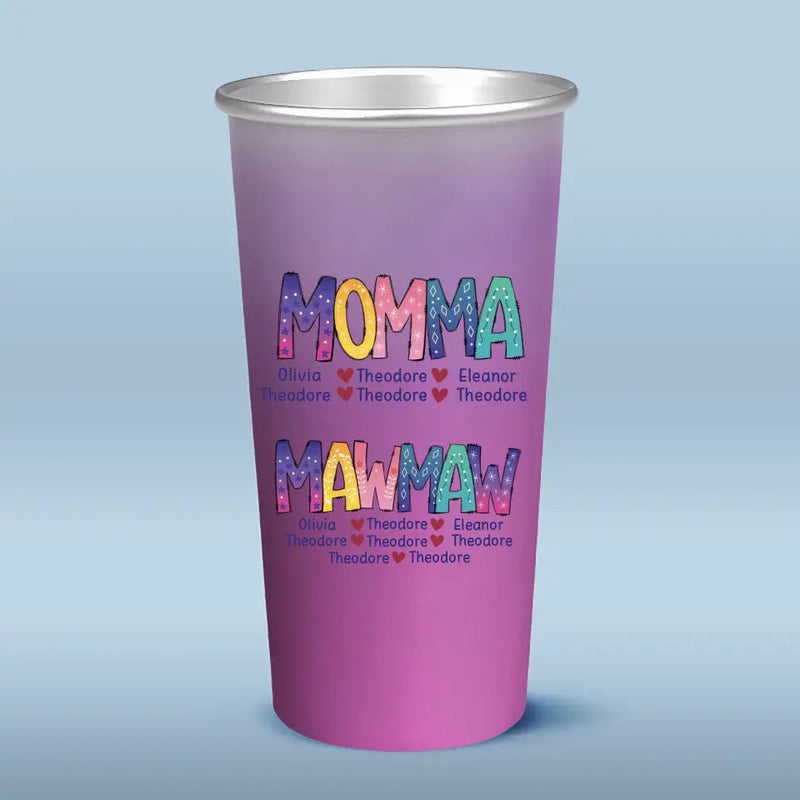 Custom Name First Mom Now Grandma Gifts - Personalized Aluminum Changing Color Cup
