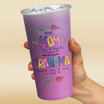 Custom Name First Mom Now Grandma Gifts - Personalized Aluminum Changing Color Cup