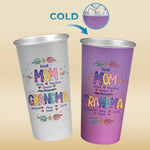 Custom Name First Mom Now Grandma Gifts - Personalized Aluminum Changing Color Cup