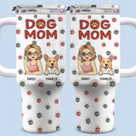 Custom Name Dog Mom Gifts for Dog Lovers - Personalized 40 Oz Tumbler With Handle