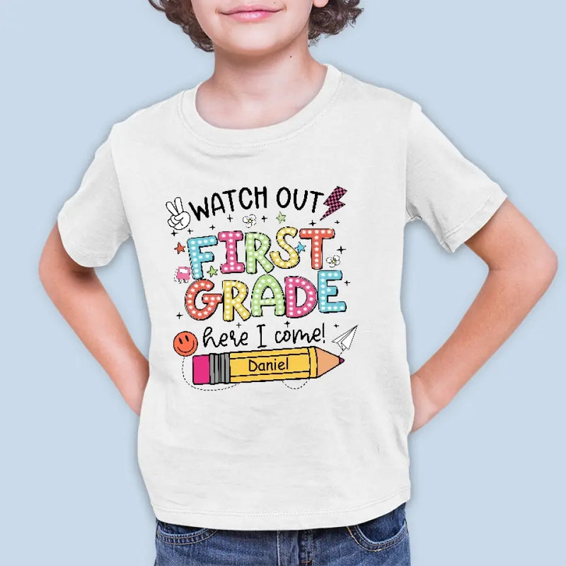 Custom Name First Grade Back to School Gifts for Kids - Personalized Apparel