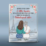 Custom Name Unbiological Sister Gifts - Personalized Shaped Acrylic Plaque