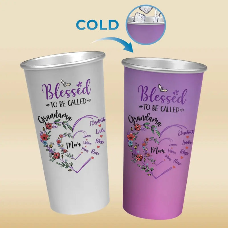 Custom Name Grandma Gifts - Personalized Aluminum Changing Color Cup