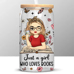 Custom Name Book Lover Gifts for Women - Personalized Glass Cup