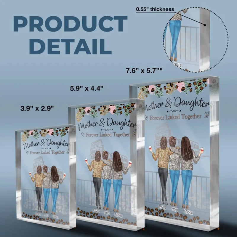 Custom Name Mother and Daughters Gifts - Personalized Shaped Acrylic Plaque