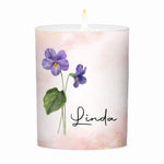 Custom Name Violet Flower Gift - Personalized Scented Candle