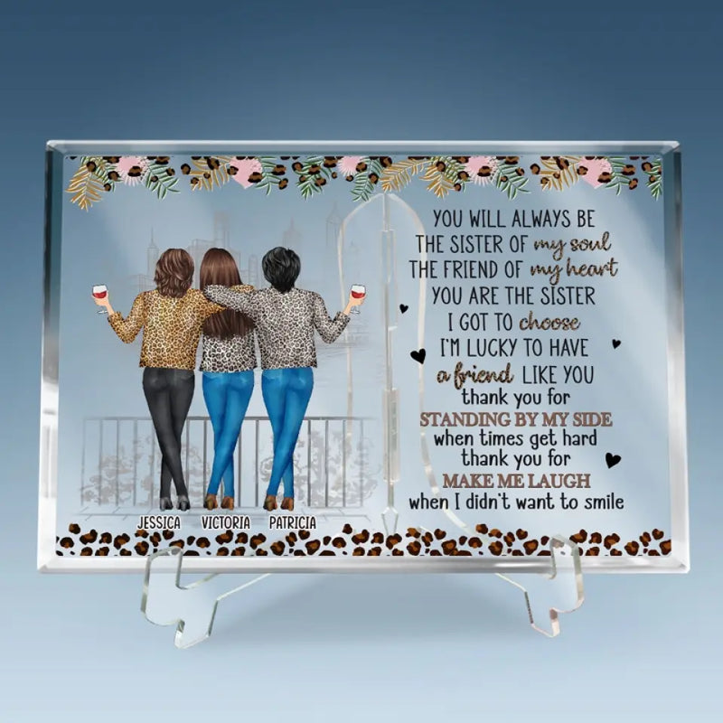 Custom Name Sister Friendship Gifts for Women - Personalized Shaped Acrylic Plaque